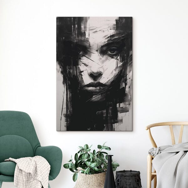 Schilderij van een vrouw’s gezicht Schilderij van een vrouw’s gezicht