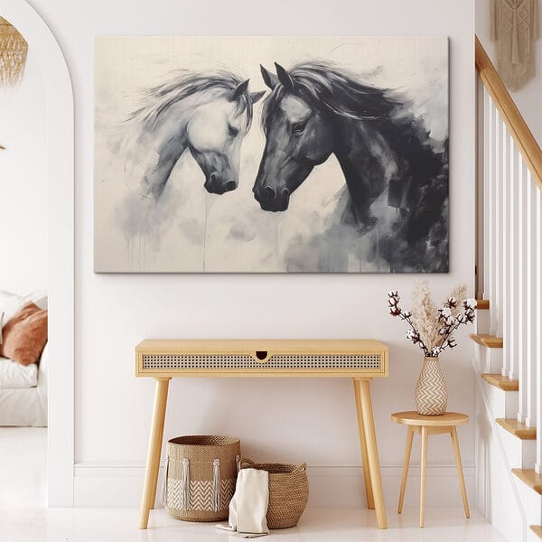 Schilderij van twee paarden Schilderij van twee paarden