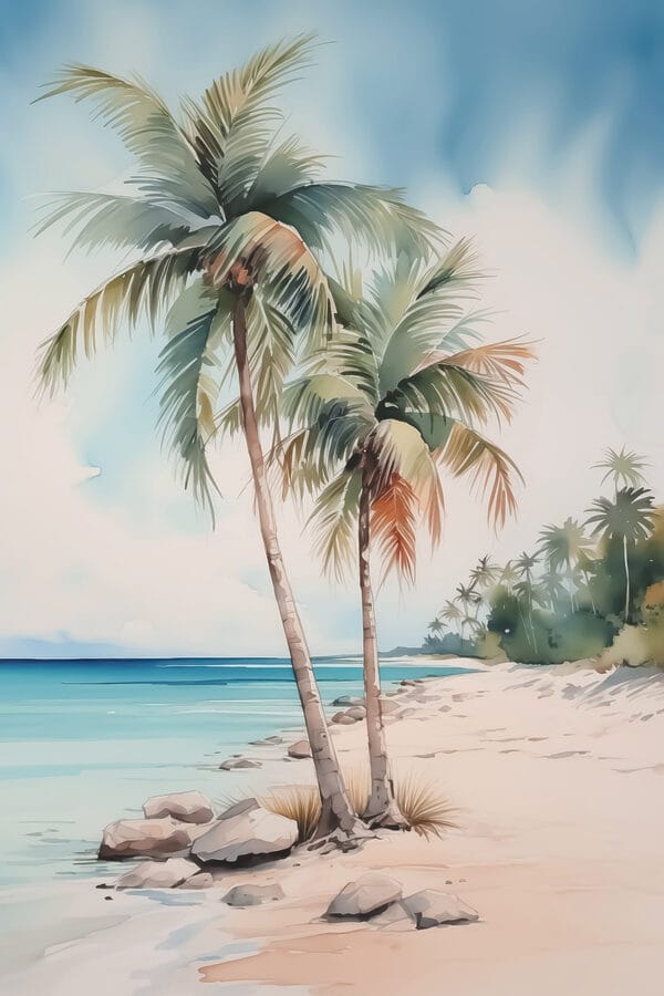 Palmbomen op een strand Palmbomen op een strand