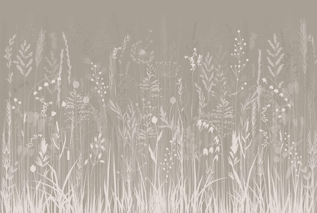 Veld met gras en bloemen Veld met gras en bloemen