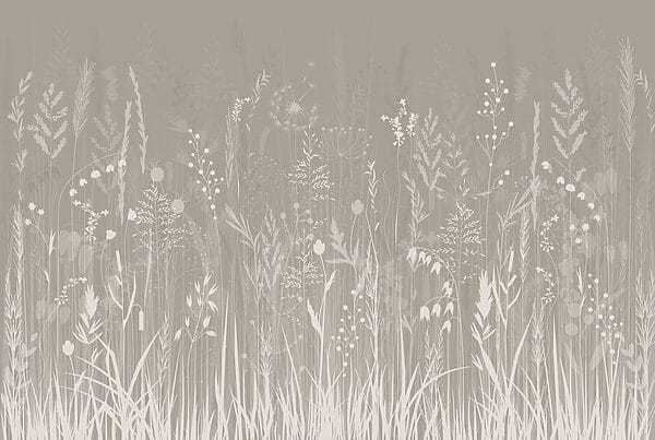 Veld met gras en bloemen Veld met gras en bloemen