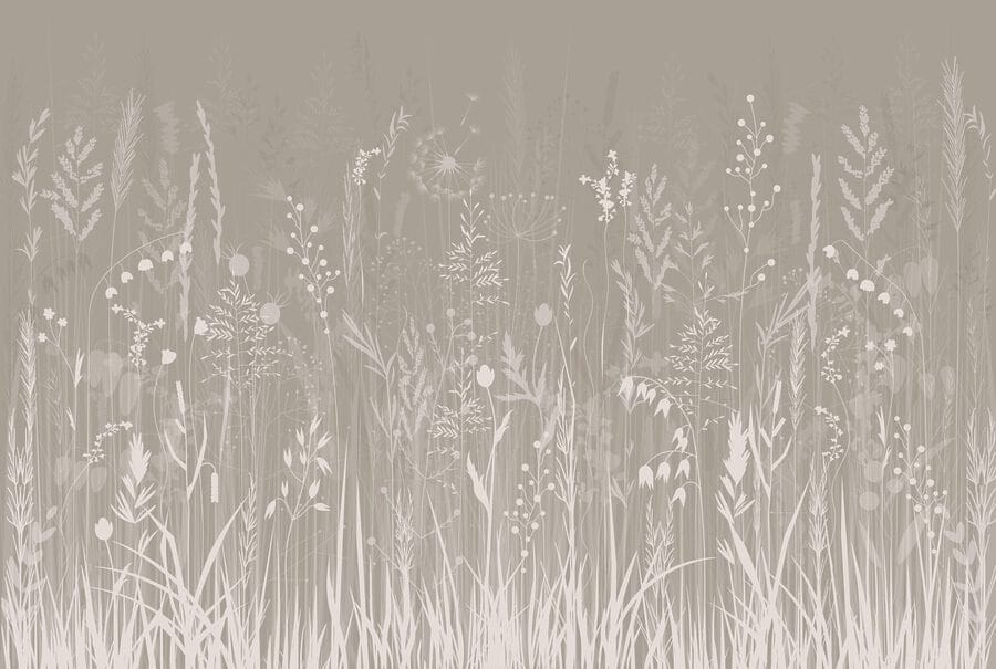 Veld met gras en bloemen Veld met gras en bloemen