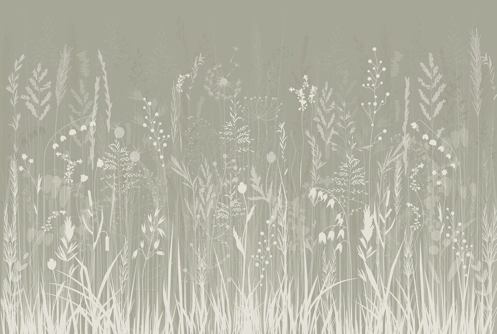 Veld met gras en bloemen Veld met gras en bloemen