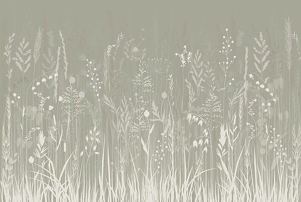 Veld met gras en bloemen Veld met gras en bloemen