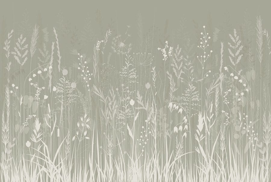 Veld met gras en bloemen