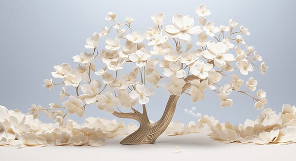 Boom met witte bloemen Boom met witte bloemen