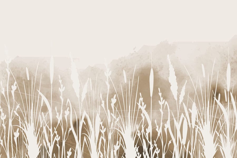 Wit silhouet van gras