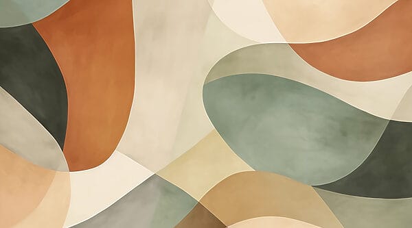 Abstracte compositie in rustgevende kleuren Abstracte compositie in rustgevende kleuren