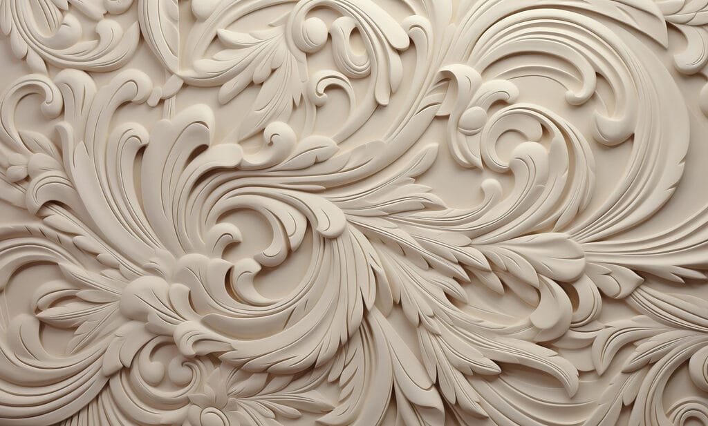 Witte muur met ingewikkelde ontwerpen Witte muur met ingewikkelde ontwerpen