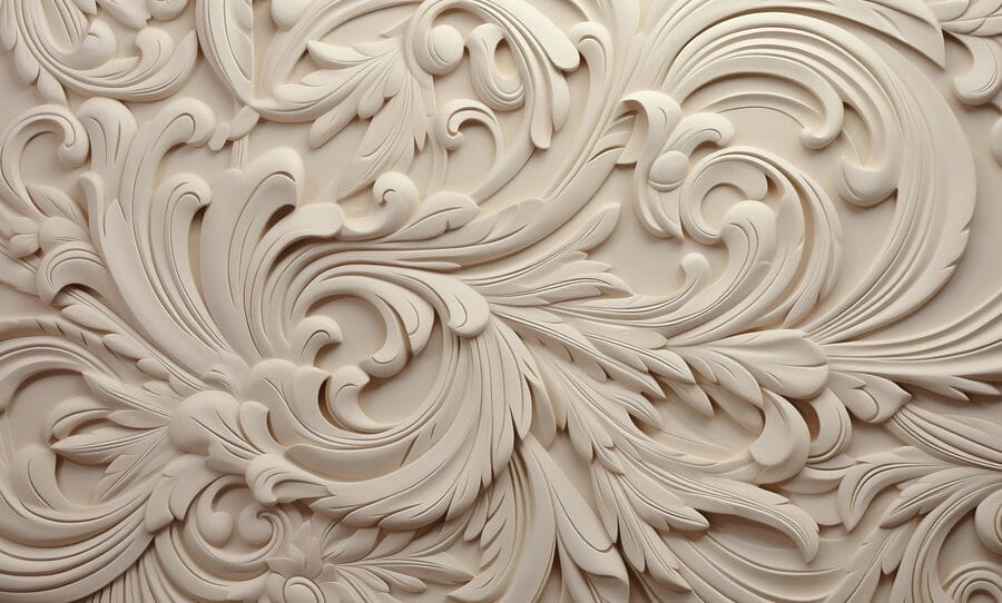 Witte muur met ingewikkelde ontwerpen