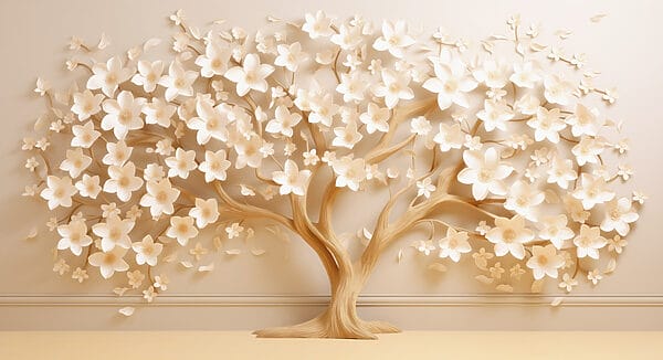 Boom met bloemen erop Boom met bloemen erop