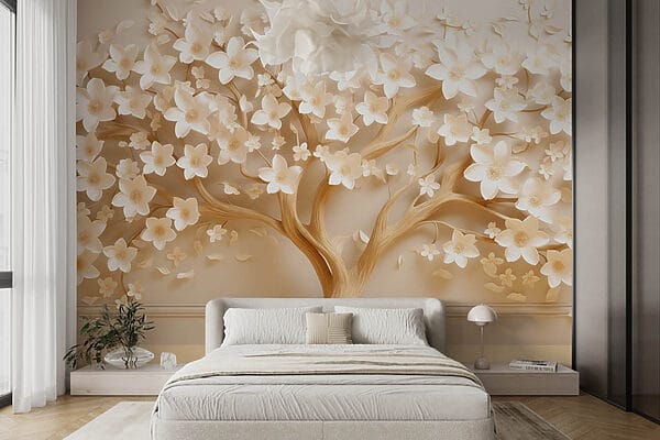 Boom met bloemen erop Boom met bloemen erop
