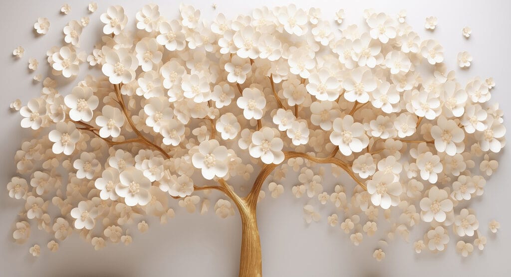 Boom met witte bloemen Boom met witte bloemen