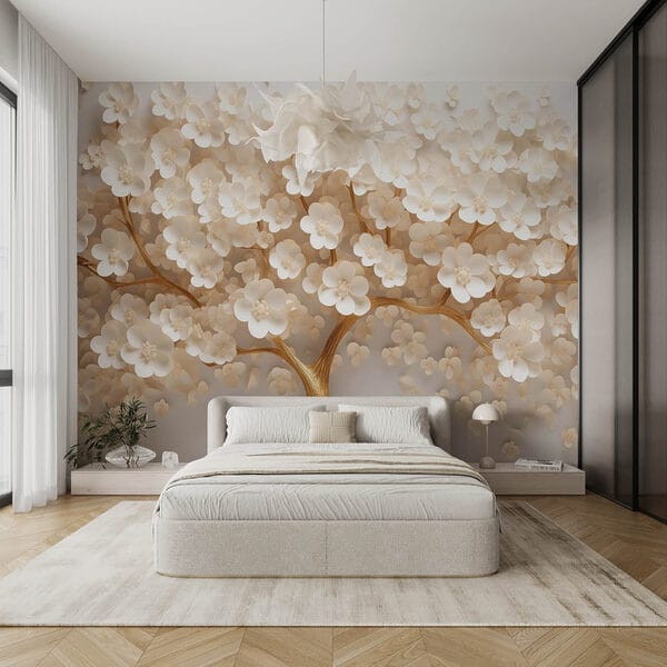 Boom met witte bloemen Boom met witte bloemen
