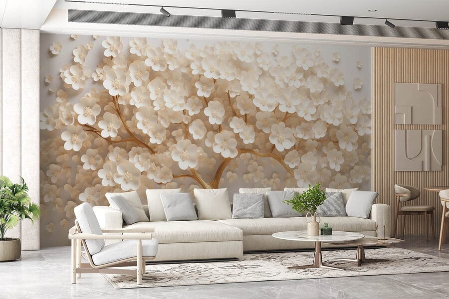 Boom met witte bloemen Boom met witte bloemen