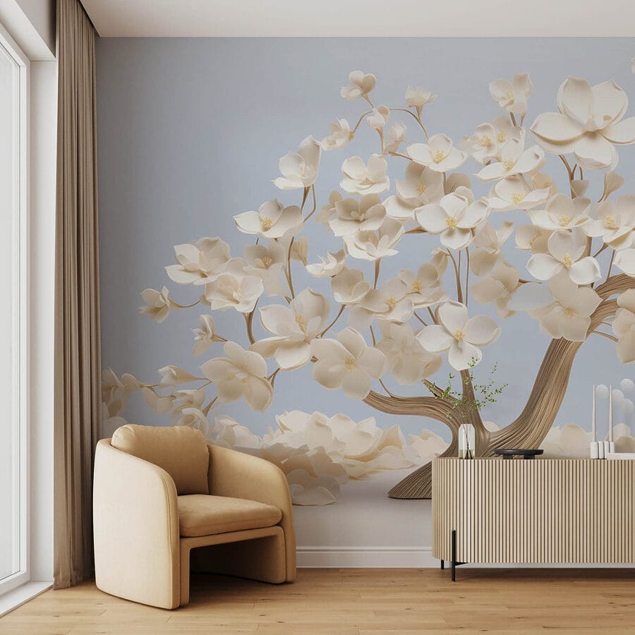 Boom met witte bloemen Boom met witte bloemen