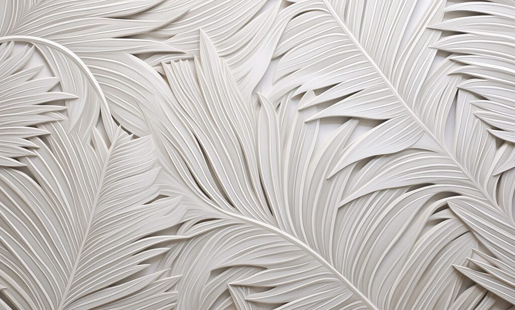 Wit papier uit bladeren geknipt Wit papier uit bladeren geknipt