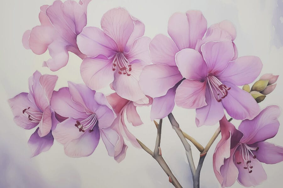 Delicate bloesems in zachte tinten