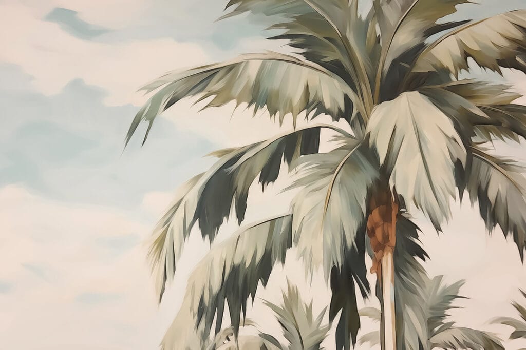 Palmboom met een vrucht erop Palmboom met een vrucht erop