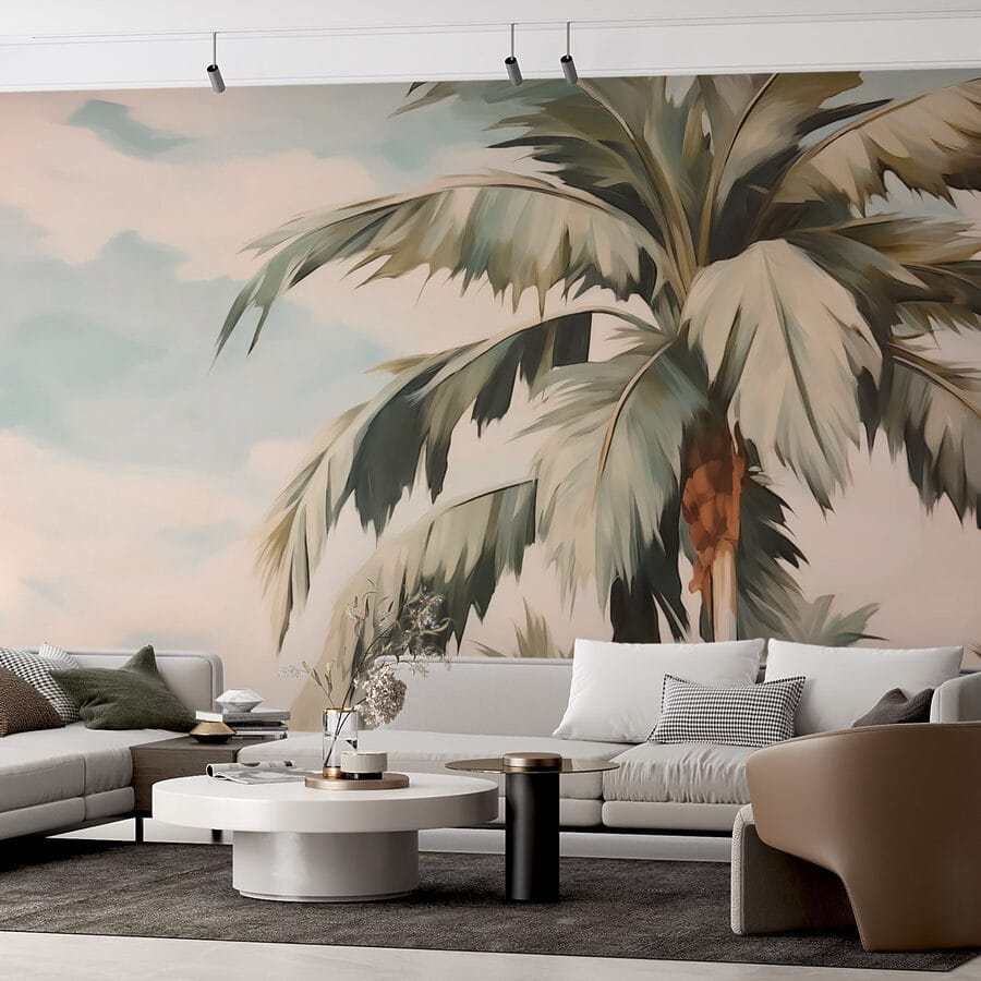 Palmboom met een vrucht erop