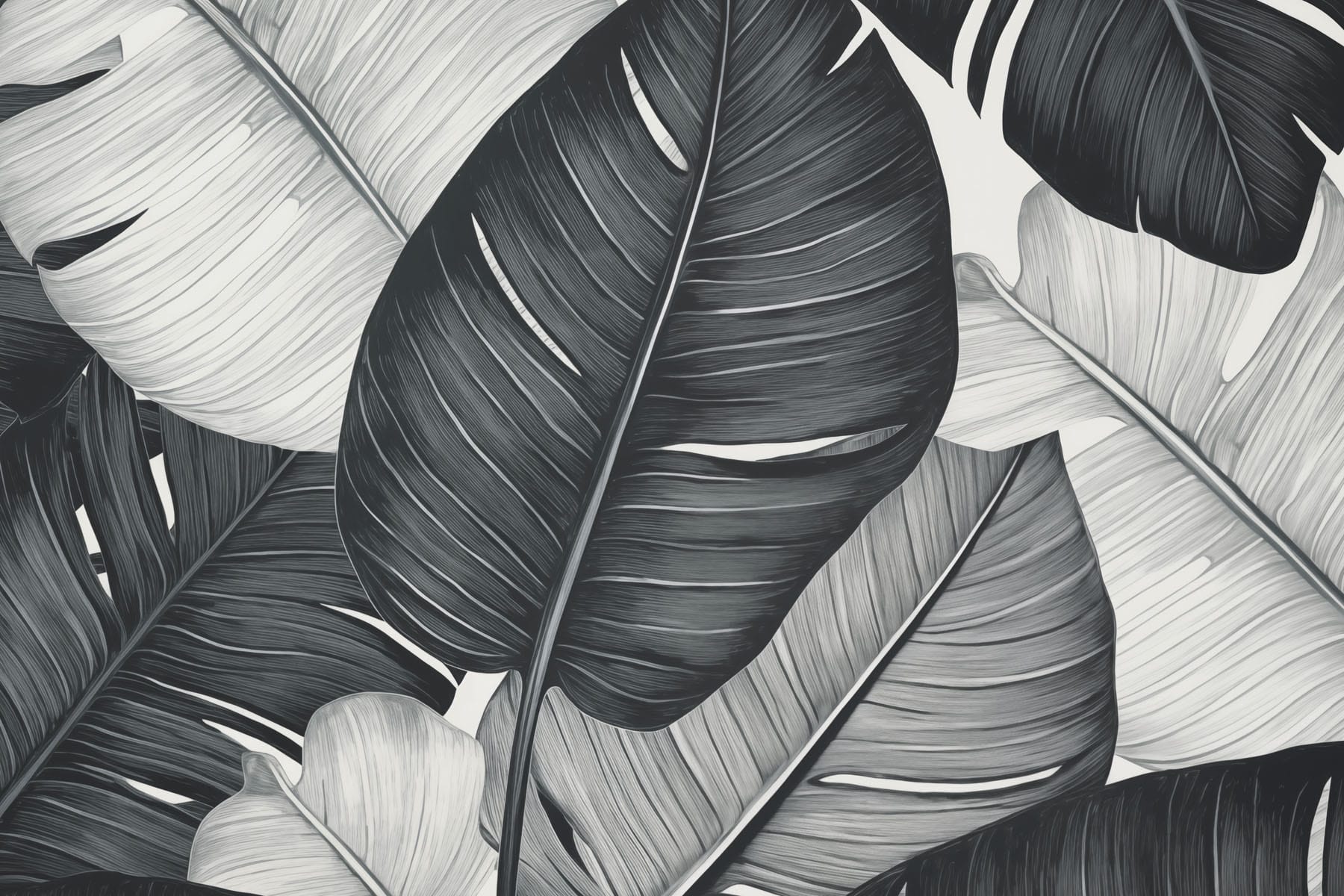 Textured leaves in monochrome hues Textured leaves in monochrome hues