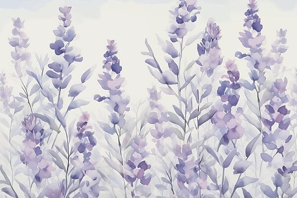 Schilderij van paarse bloemen Schilderij van paarse bloemen