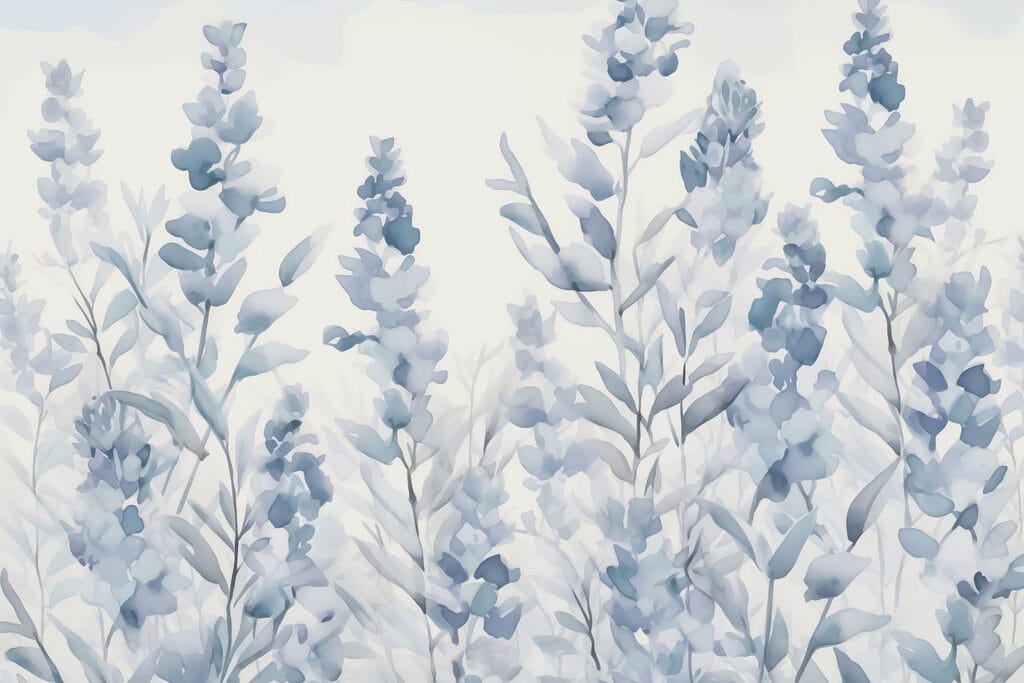 Schilderij van bloemen en bladeren Schilderij van bloemen en bladeren