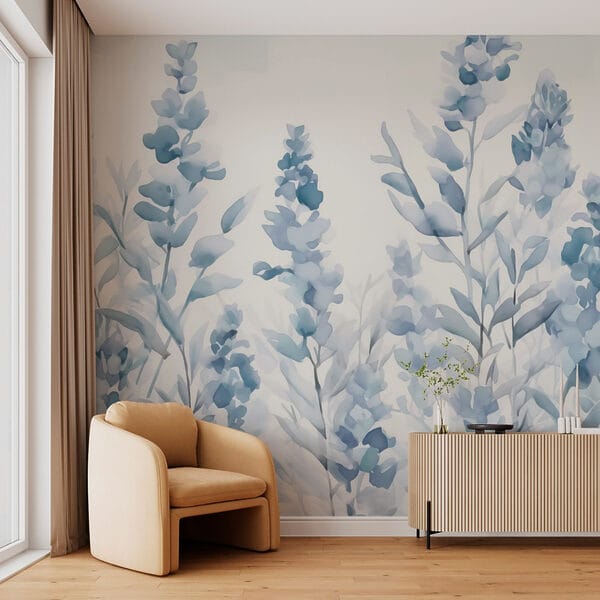 Schilderij van bloemen en bladeren Schilderij van bloemen en bladeren