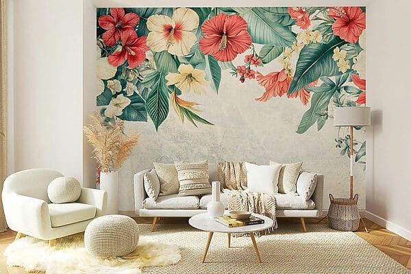 Levendige bloemen fleuren de achtergrond op Levendige bloemen fleuren de achtergrond op