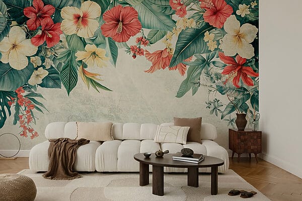 Levendige bloemen fleuren de achtergrond op Levendige bloemen fleuren de achtergrond op