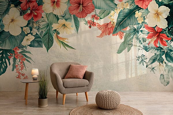 Levendige bloemen fleuren de achtergrond op Levendige bloemen fleuren de achtergrond op