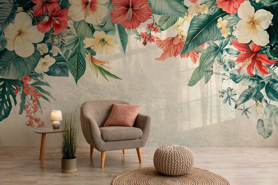 Levendige bloemen fleuren de achtergrond op