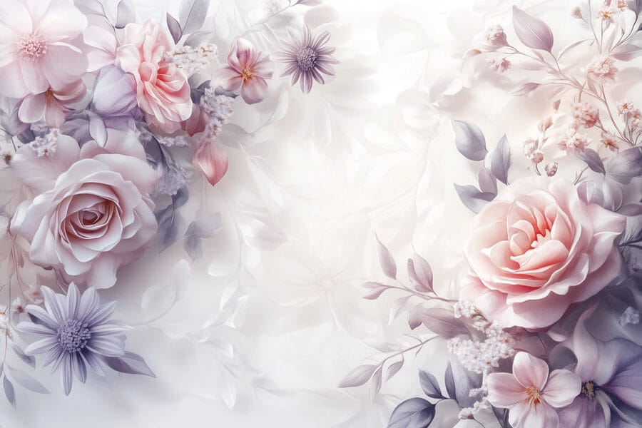 Delicate bloesems in zachte tinten