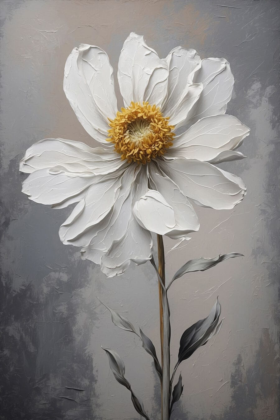 Witte bloem met geel hart