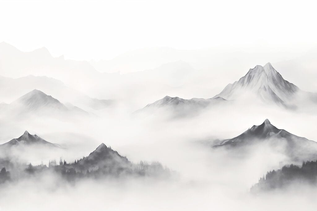 Bergketen met mist Bergketen met mist