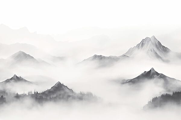 Bergketen met mist Bergketen met mist