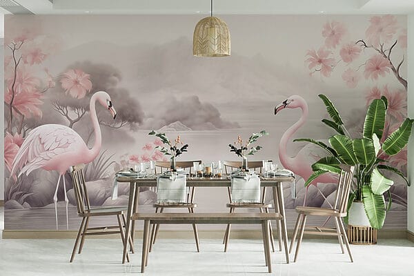 Flamingo's in een meer Flamingo's in een meer
