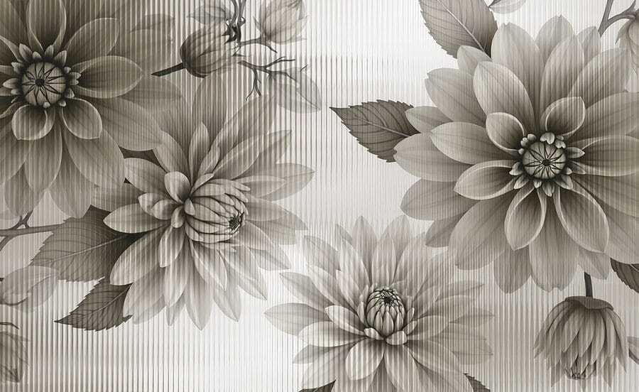 Elegant bloemendessin in gedempte tinten
