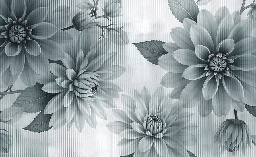 Fotobehang Delicate bloemen in gedempte tinten - Afbeelding 4