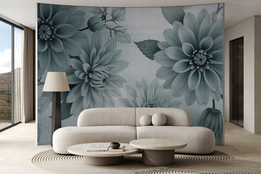 Fotobehang Delicate bloemen in gedempte tinten - Afbeelding 3