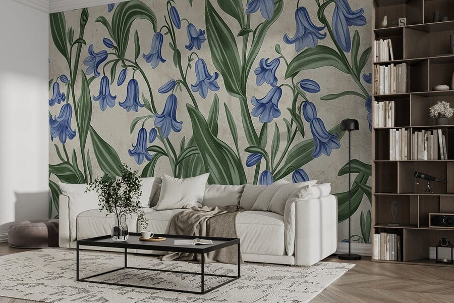 Sereen blauwe bloemen in zachte tinten