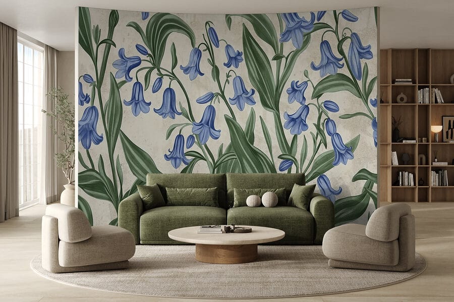 Sereen blauwe bloemen in zachte tinten