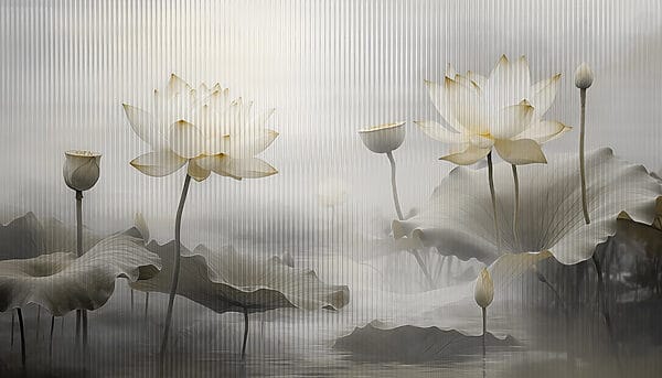 Schilderij van bloemen en bladeren Schilderij van bloemen en bladeren