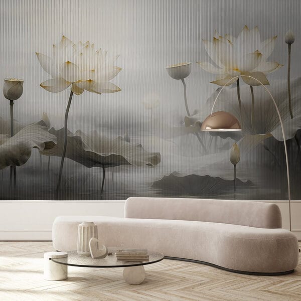 Schilderij van bloemen en bladeren Schilderij van bloemen en bladeren
