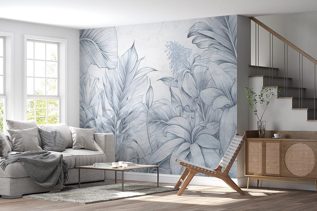 Drawing of leaves and flowers