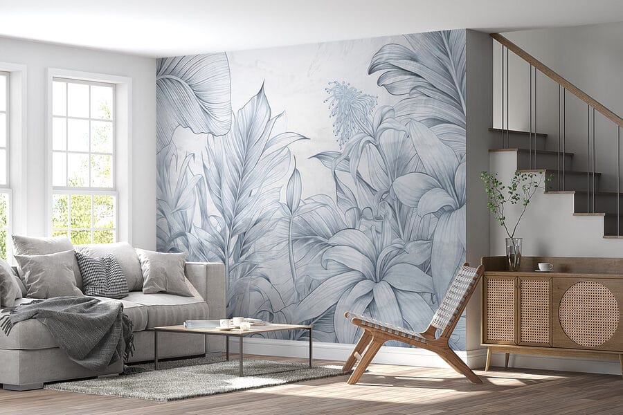 Tekening van bladeren en bloemen