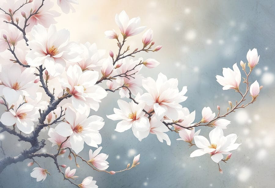 Boom met witte bloemen