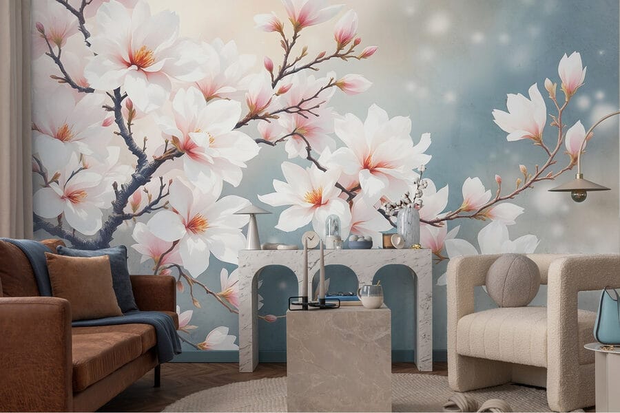 Boom met witte bloemen