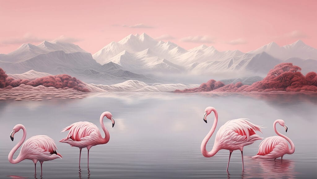 Twee flamingo's in het water Twee flamingo's in het water