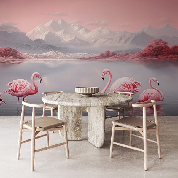 Twee flamingo's in het water Twee flamingo's in het water